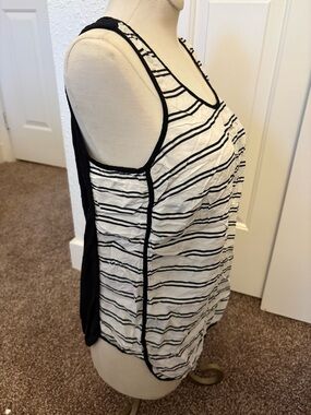 GAP Women’s Black and White Striped Racerback Tank